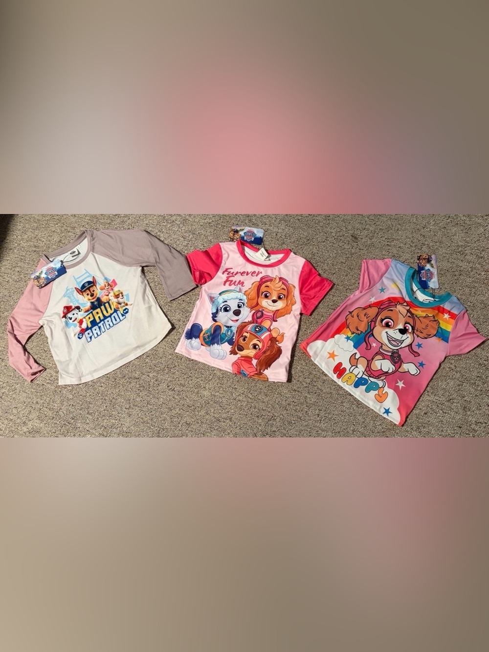 Nickelodeon Paw Patrol Girls' Pink & White Graphic Tee - Skye Designs 4T